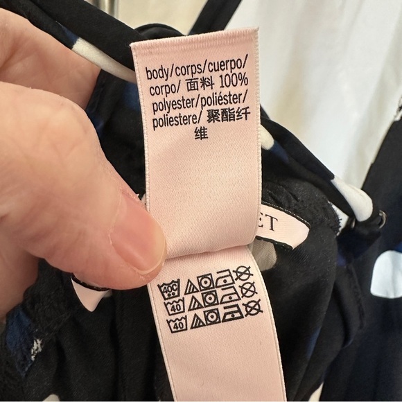 New Victoria’s Secret Black‎ Polka Dot Wide Leg Jumpsuit Size Small  Lounge Sexy - Picture 4 of 11